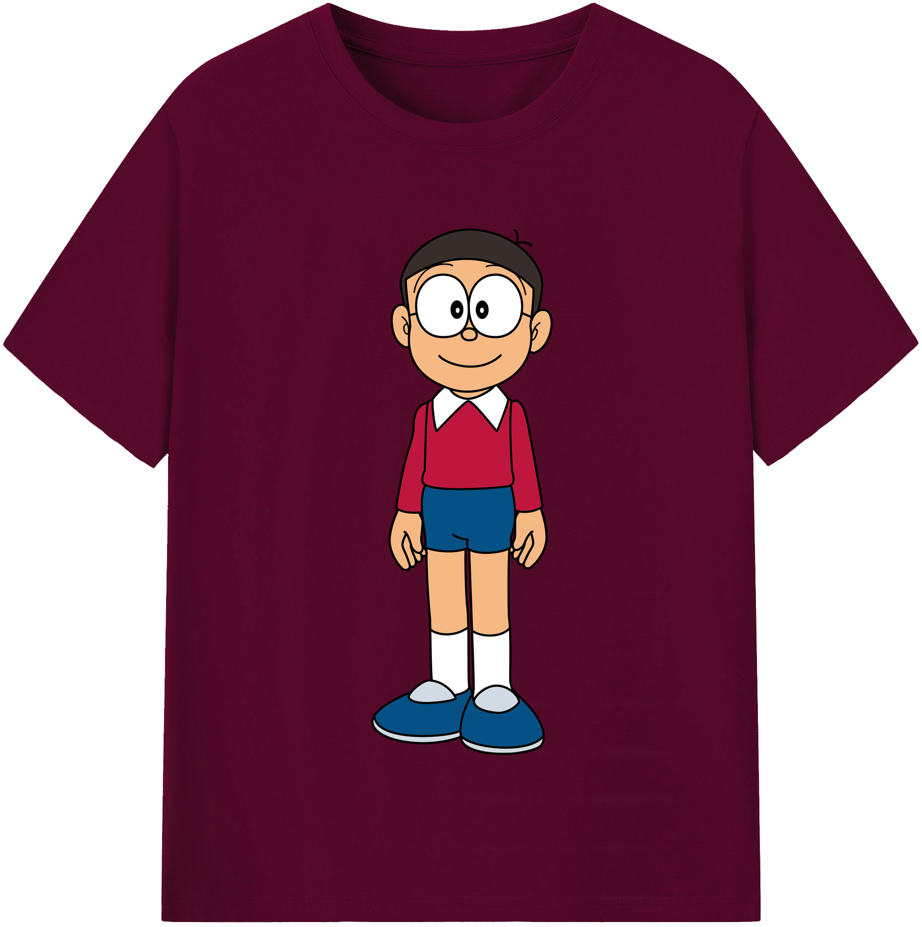 （画像用） ドラえもん 野比 のび太 Doraemon Nobita Nobi レディースカジュアルプリントTシャツ（綿100％）